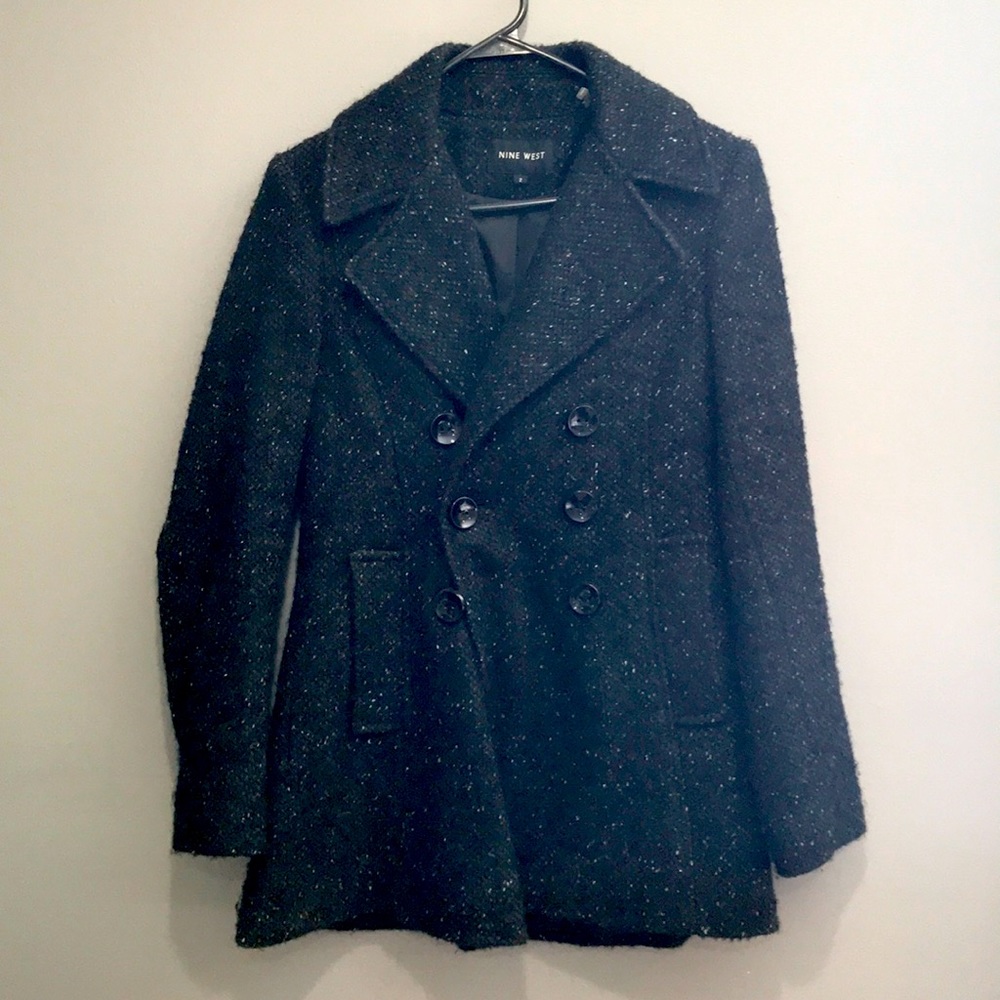 Black Nine West wool coat. Size 3